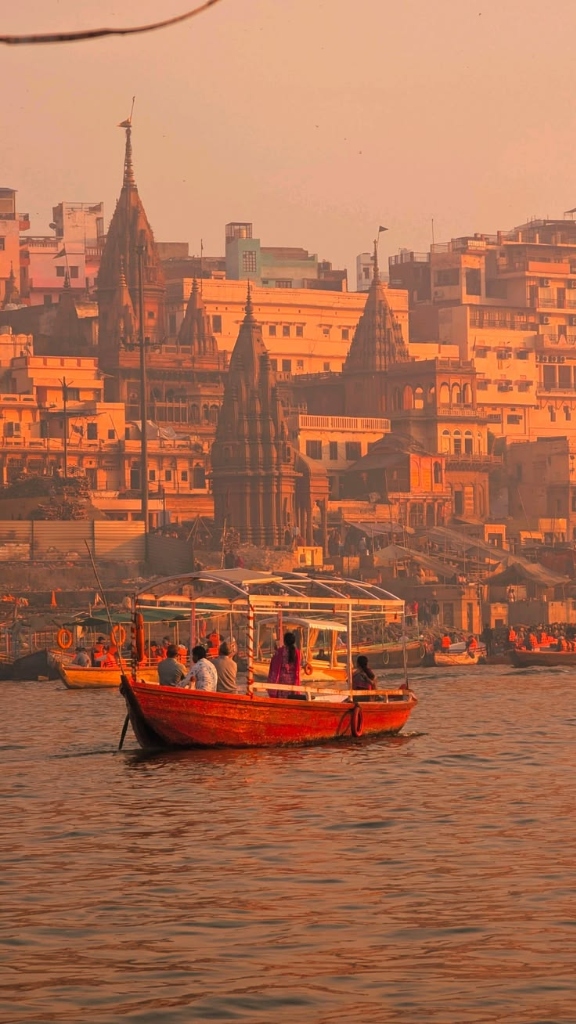 Varanasi riverfront and temple skyline in Uttar Pradesh
